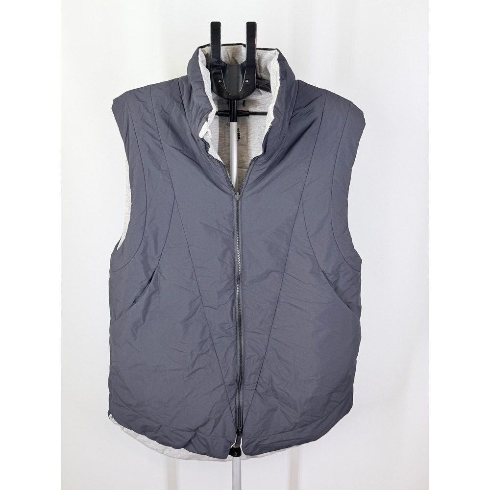 Free People Movement Reversible Puffer Vest Mens Charcoal Grey Heathered Grey L